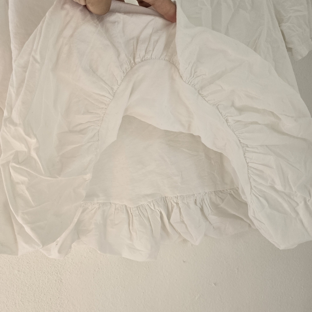 ZARA White Bubble T-Shirt Short Sleeve Boxy Medium - Picture 6 of 6